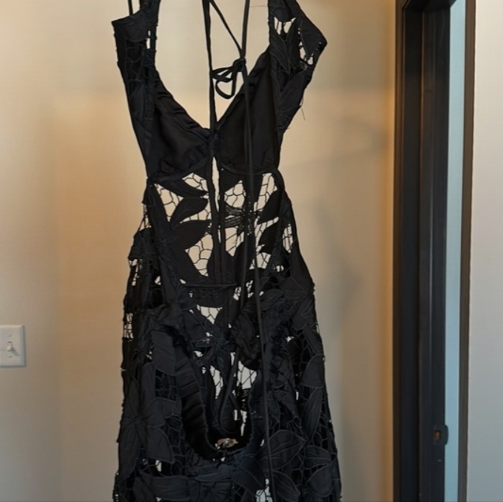 Free People Meet Me In Bali Floral Crochet Jumpsuit Romper Large - Picture 7 of 11